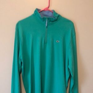 Vineyard Vines Quarter Zip- Turquoise